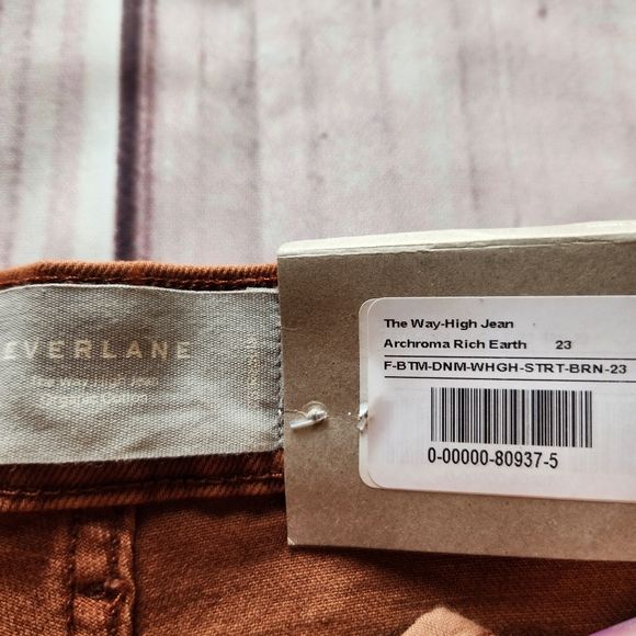 NWT Everlane "The Way-High" Rise Straight Jean Burnt Orange | Women's Size 23 - Picture 7 of 14